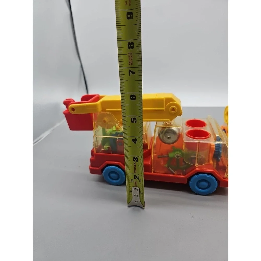 Playskool Vintage Go Go Gears Fire Truck Loader Push and Go 1988 Lot PRESS Clear